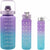 Sports Water Bottles 3 Pcs Set With Motivational Time Marker & Leak Proof Flip Top Lid